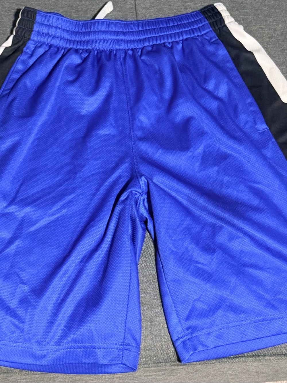 Nike Boys Royal Blue Athletic Shorts with Black & White Trim